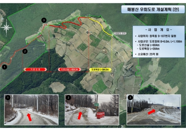 매봉산 일원 우회도로 개설 본격 추진